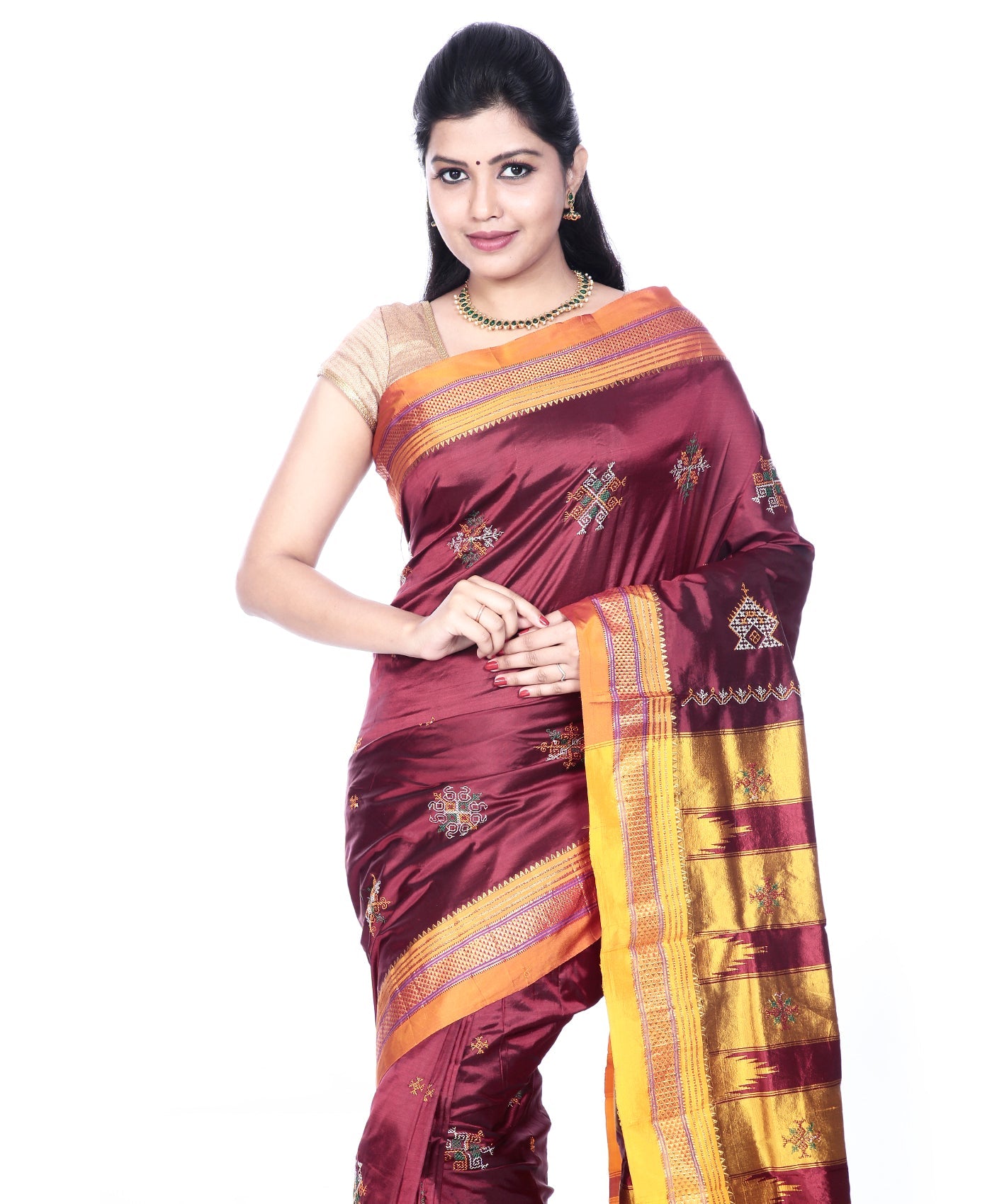 Maroon Ilkal Saree Silk